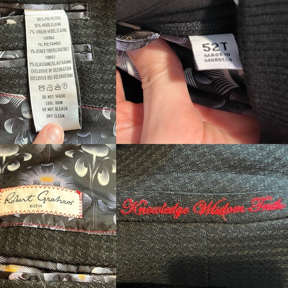 ROBERT GRAHAM Jetset II Blazer Removable Vest Black Men's Size 52 Tall - Picture 13 of 16